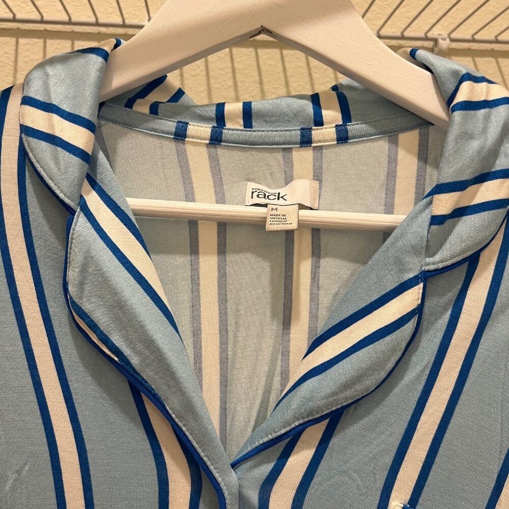 Nordstrom Spandex Pajama Tops for Women Size: M Multicolor: blue/whit